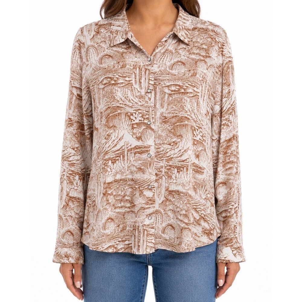 Idyllwind Miranda Lambert Womens Desert Print Button Shirt Blouse XL